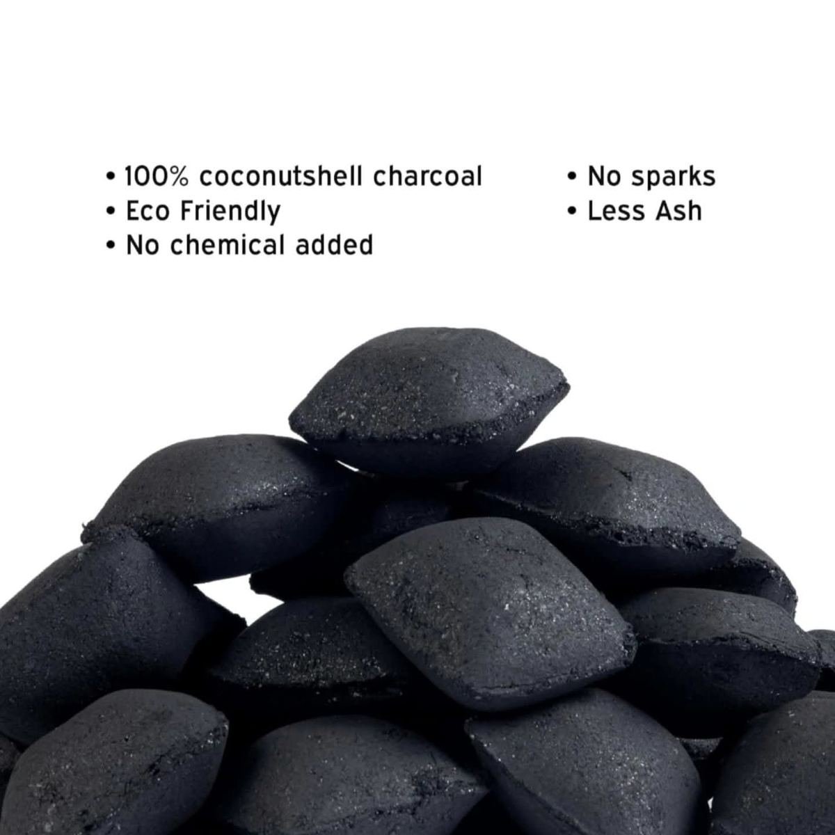 Coconut shell charcoal briquettes